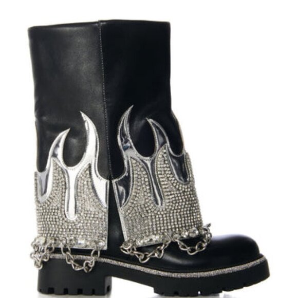 AZALEA WANG " FASHIONABLY FLAMED" FLAT BOOTIE ( BRAND NEW !!!!!!!! - Picture 8 of 8